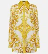 Dolce & Gabbana Majolica Print Long-sleeved Silk Shirt In Multicoloured