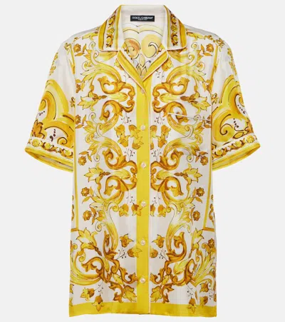 DOLCE & GABBANA MAJOLICA SILK TWILL SHIRT