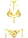 Dolce & Gabbana Majolica Triangle Bikini In Yellow