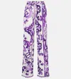 Dolce & Gabbana Majolica Wide-leg Pants In Purple
