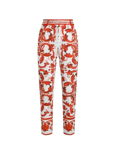 Dolce & Gabbana Majolica-print Brocade Trousers In Multi