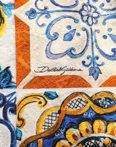Dolce & Gabbana Majolica-print Cotton-silk Dress In Multi