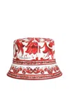Dolce & Gabbana Majolica-print Drill Bucket Hat In Multi