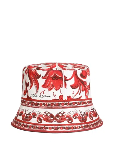 Dolce & Gabbana Majolica-print Drill Bucket Hat In Multi