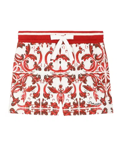 Dolce & Gabbana Majolica-print Fleece Bermuda Shorts In Multi