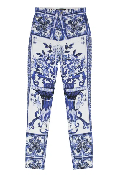 Dolce & Gabbana Majolica-print Grace Jeans In Blue