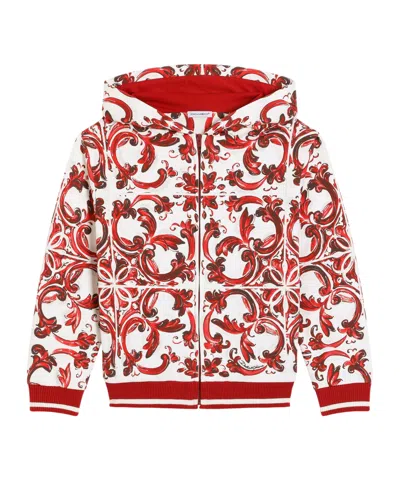 Dolce & Gabbana Majolica-print Hoodie In Red