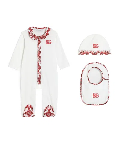 Dolce & Gabbana Majolica-print Jersey Gift Set In White
