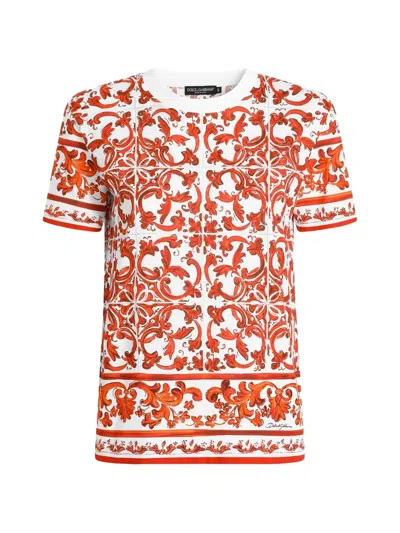 Dolce & Gabbana Majolica-print Jersey T-shirt In Multi