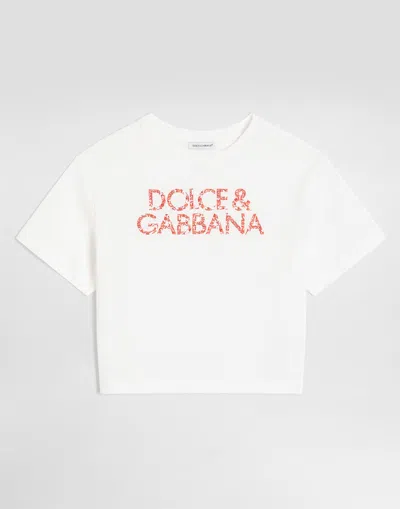 Dolce & Gabbana Kids' Majolica-print Jersey T-shirt In White