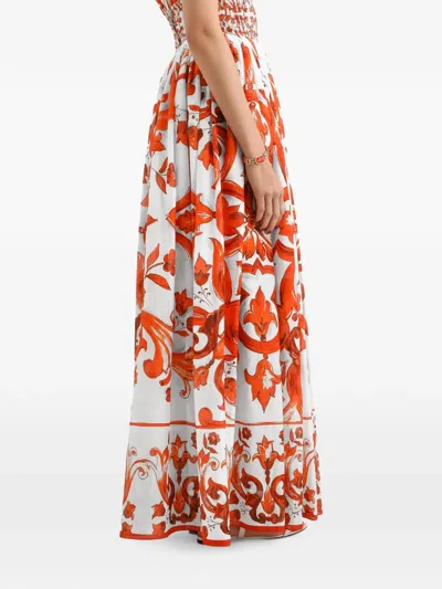 Dolce & Gabbana Majolica-print Long Dress In Multi