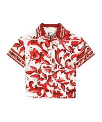 Dolce & Gabbana Majolica-print Poplin Hawaii Shirt In Multi