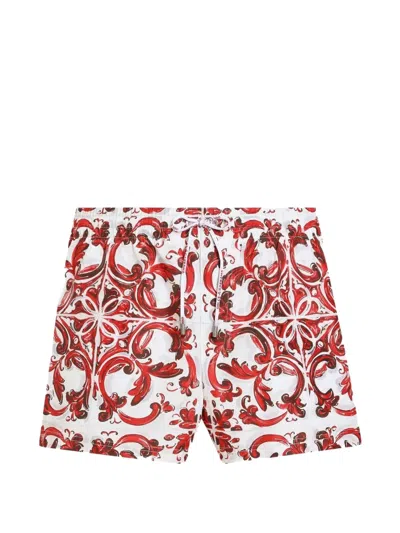 Dolce & Gabbana Majolica-print Short Swim Boxer Shorts In Multi