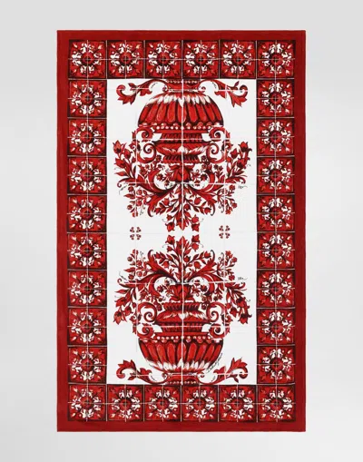 Dolce & Gabbana Majolica-print Terry Beach Towel In Multi