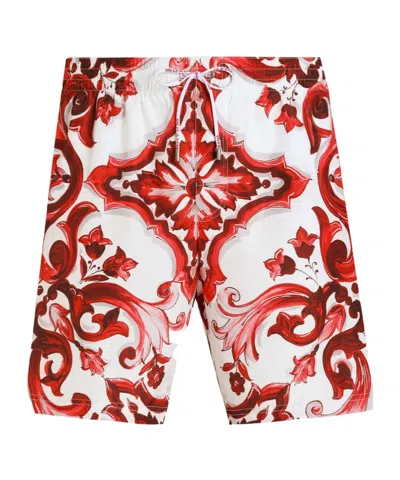 Dolce & Gabbana Dolce  Gabbana Majolica-printed Medium Boxer Shorts In Multi