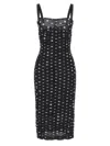 Dolce & Gabbana Draped Sheath Dress In Polka Dot Print Tulle