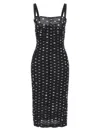 Dolce & Gabbana Dolce&gabbana Polka Dot Ruched Tulle Midi Dress In Black