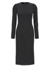 Dolce & Gabbana Charmeuse Calf-length Sheath Dress With Polka-dot Print