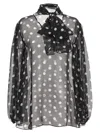 Dolce & Gabbana Polka-dot Chiffon Pussy-bow Blouse