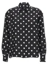 Dolce & Gabbana Polka-dot Chiffon Pussy-bow Blouse In White/black