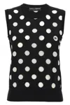 Dolce & Gabbana Polka Dot Wool-blend Sweater Vest In Black