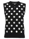 Dolce & Gabbana Polka Dot Wool-blend Sweater Vest In Multicolor