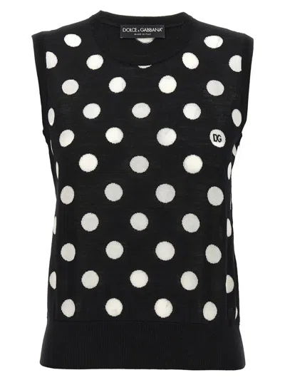 Dolce & Gabbana Polka-dot Knitted Vest In プリ