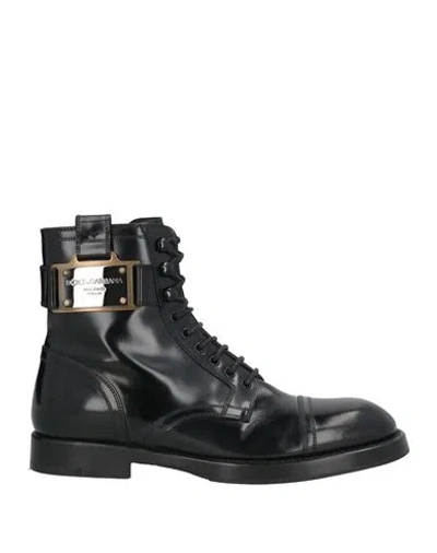 Dolce & Gabbana Man Ankle Boots Black Size 6 Leather