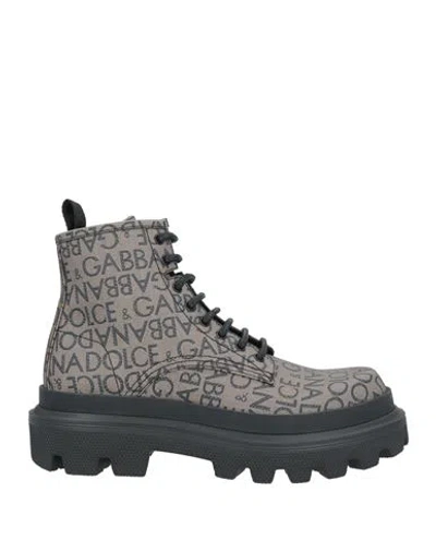 Dolce & Gabbana Man Ankle Boots Brown Size 8 Textile Fibers