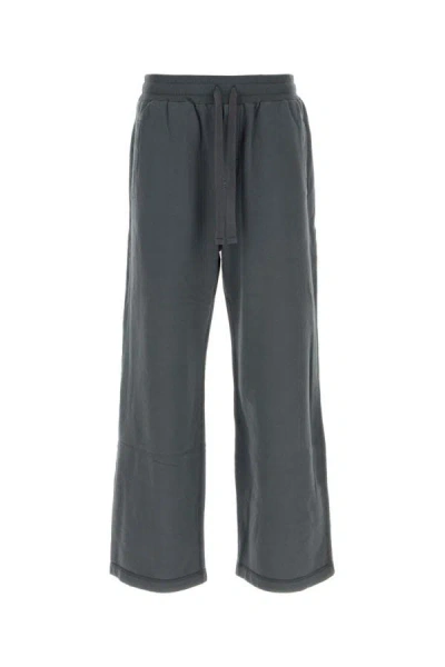 Dolce & Gabbana Man Anthracite Cotton Joggers In Gray