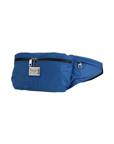 Dolce & Gabbana Man Belt Bag Blue Size - Polyamide, Nylon, Calfskin