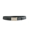 Dolce & Gabbana Man Belt Charcoal Size 39.5 Cotton, Polyurethane, Polyester, Calfskin In Grey