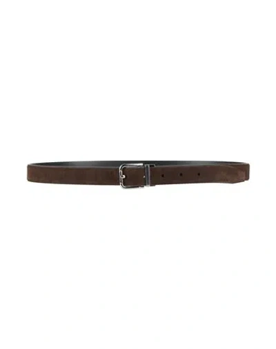Dolce & Gabbana Man Belt Chocolate Brown Size 39.5 Calfskin