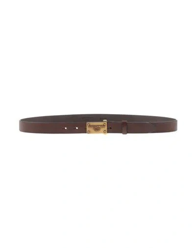 Dolce & Gabbana Man Belt Cocoa Size 36 Soft Leather In Brown