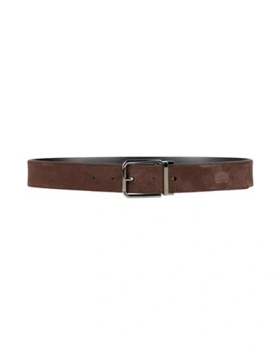 DOLCE & GABBANA DOLCE & GABBANA MAN BELT CHOCOLATE BROWN SIZE 34 CALFSKIN