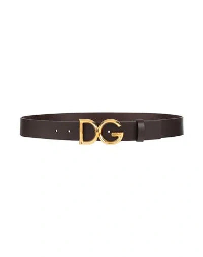 Dolce & Gabbana Man Belt Dark Brown Size 38 Calfskin