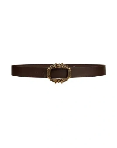 Dolce & Gabbana Man Belt Dark Brown Size 39.5 Calfskin