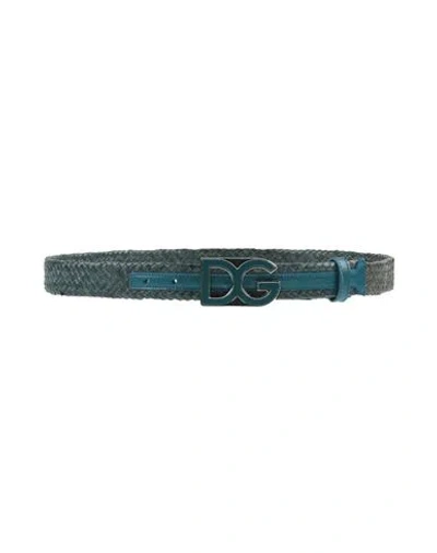 Dolce & Gabbana Man Belt Deep Teal Size 39.5 Leather