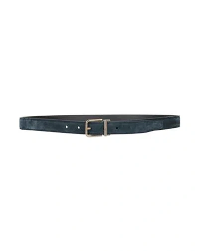 Dolce & Gabbana Man Belt Midnight Blue Size 43 Leather