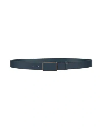 Dolce & Gabbana Man Belt Navy Size 43.5 Calfskin In Blue