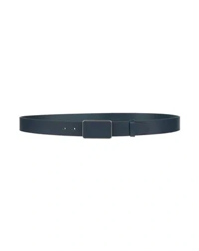 Dolce & Gabbana Man Belt Navy Size 43.5 Calfskin In Blue
