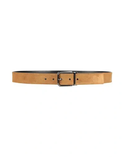 Dolce & Gabbana Man Belt Sand Size 36 Calfskin In Beige
