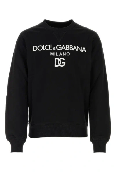 DOLCE & GABBANA DOLCE & GABBANA MAN BLACK COTTON SWEATSHIRT