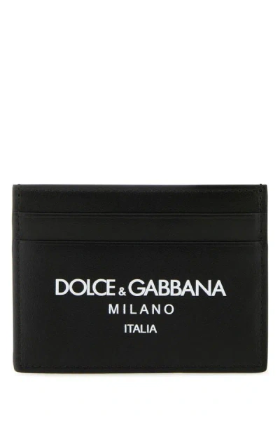 Dolce & Gabbana Black Leather Card Holder Man