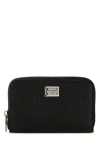 Dolce & Gabbana Black Logo Patch Wallet In Black
