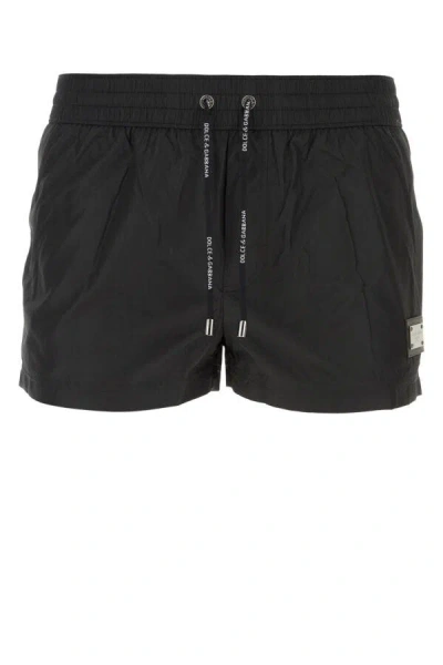 Dolce & Gabbana Man Black Polyester Swimming Shorts