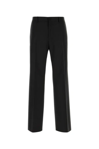 DOLCE & GABBANA DOLCE & GABBANA MEN BLACK STRETCH WOOL PANT