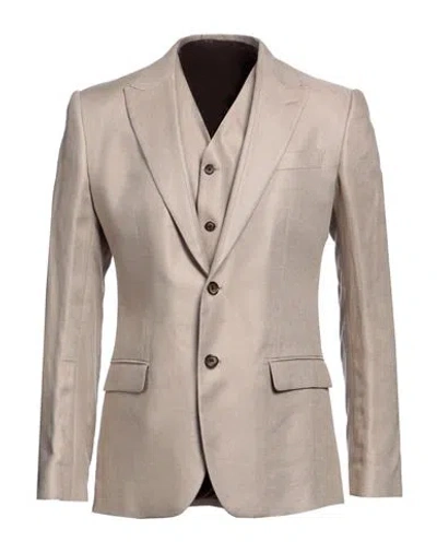Dolce & Gabbana Man Blazer Beige Size 38 Linen, Polyester