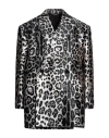 Dolce & Gabbana Man Blazer Black Size 38 Polyester, Silk, Metallic Polyester In Black