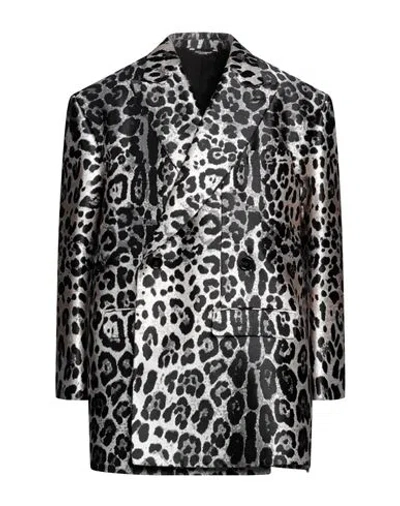 Dolce & Gabbana Man Blazer Black Size 38 Polyester, Silk, Metallic Polyester
